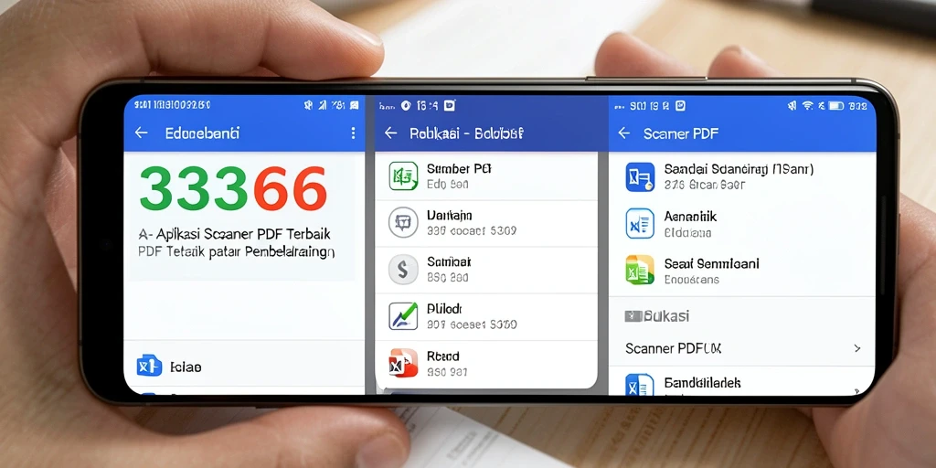 Tampilan antarmuka pengguna aplikasi Scanner PDF yang sederhana dan efektif.