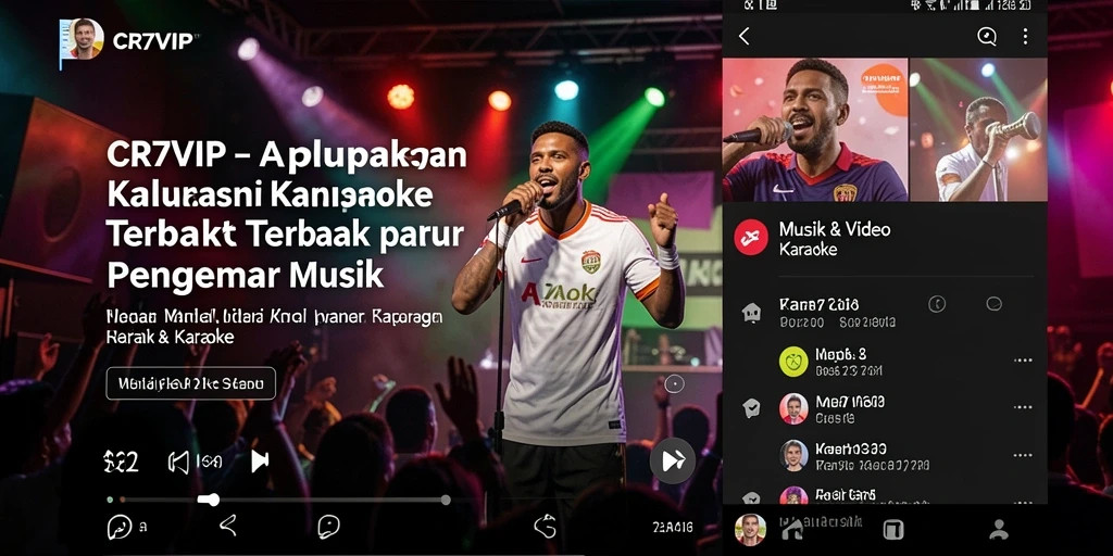 Antarmuka pengguna aplikasi Karaoke CR7VIP yang menarik dan intuitif.