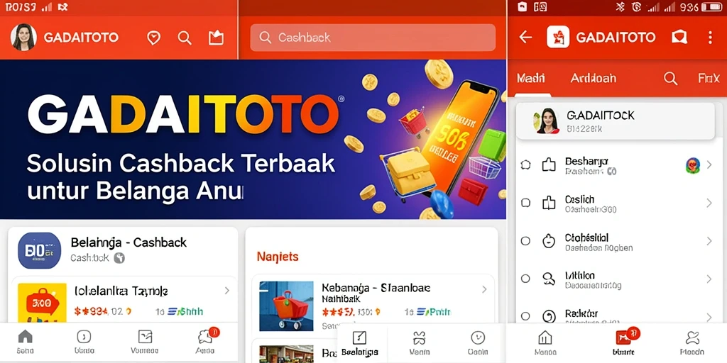 Interface GADAITOTO yang menampilkan fitur Cashback yang menarik.