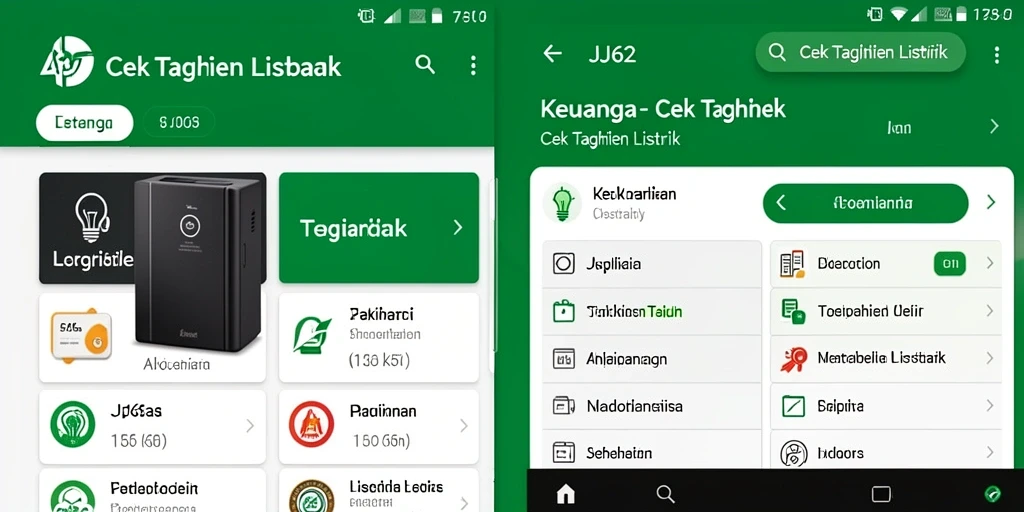 Tampilan antarmuka aplikasi Cek Tagihan Listrik JJ62 yang user-friendly.