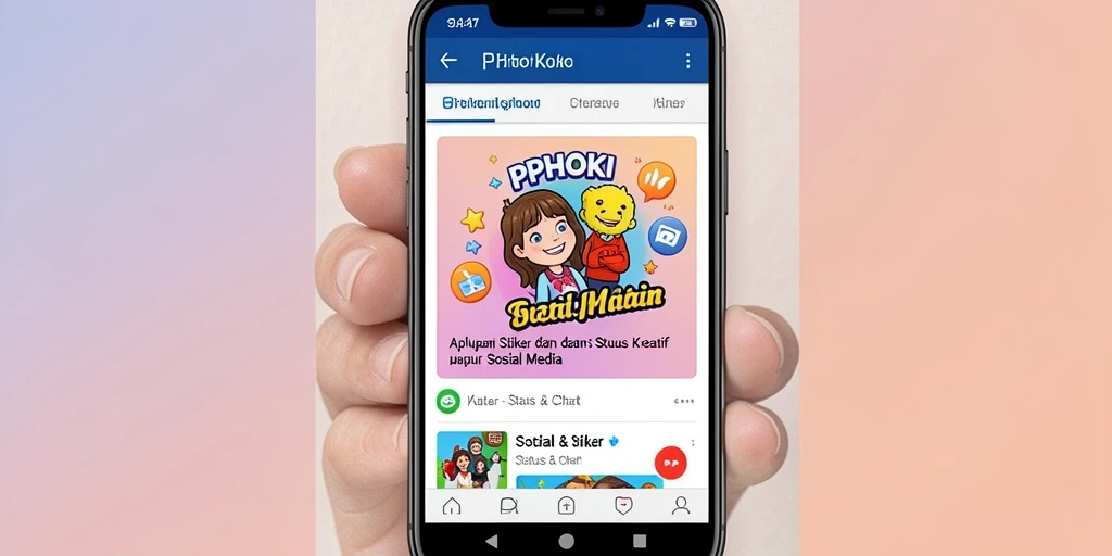 Tampilan antarmuka PPHOKI dengan pilihan stiker yang menarik.