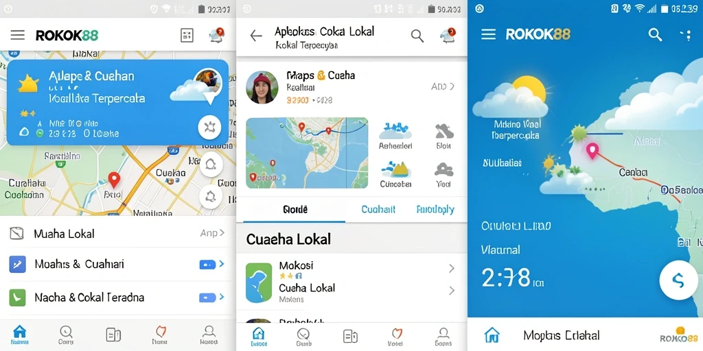 Antarmuka ROKOK88 menampilkan informasi cuaca lokal secara jelas dan ringkas.