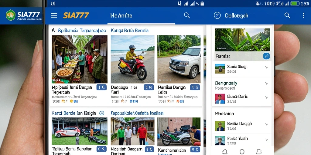 Antarmuka SIA777 menampilkan berita terkini dari berbagai daerah.