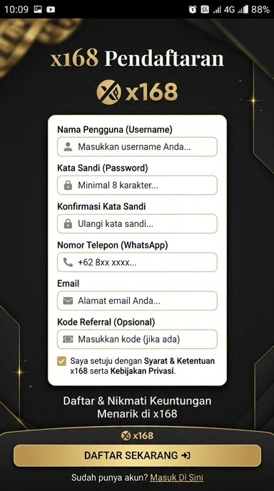 Cara Mudah Daftar Akun x168 untuk Pengguna Android